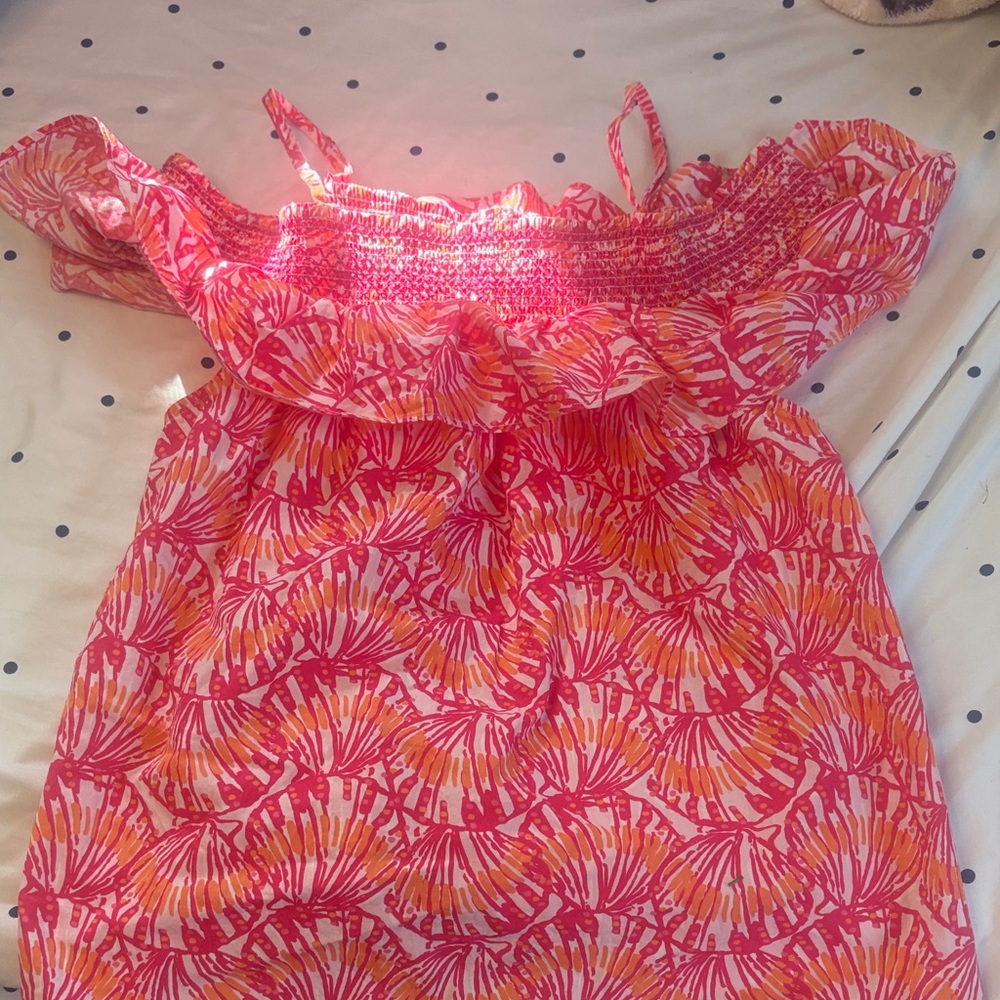 Vineyard Vines Pink and Orange Smocked Dress